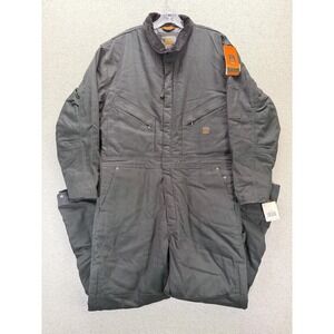 Walls Plano Coveralls Mens Large Black Insulated Duck Canvas Heavy Duty Workwear